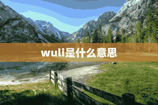 wuli是什么意思(wuli是什么意思网络用语)